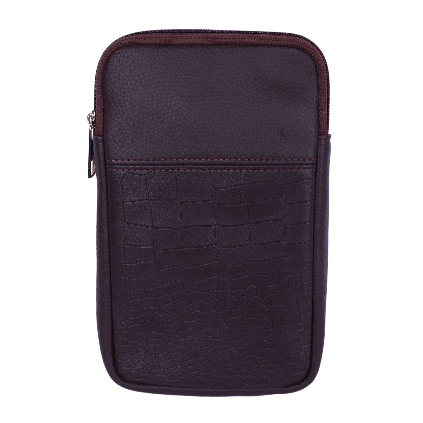 WALNUT CROCO- Mobile Sling Bag