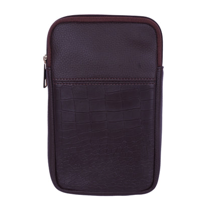 WALNUT CROCO- Mobile Sling Bag